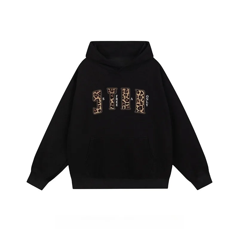 

Women’s Autumn Winter Hoodies Leopard Print Harajuku Y2K Sweatshirt Oversized Pure Cotton Fashion Fmale Pullover Leisure Coat