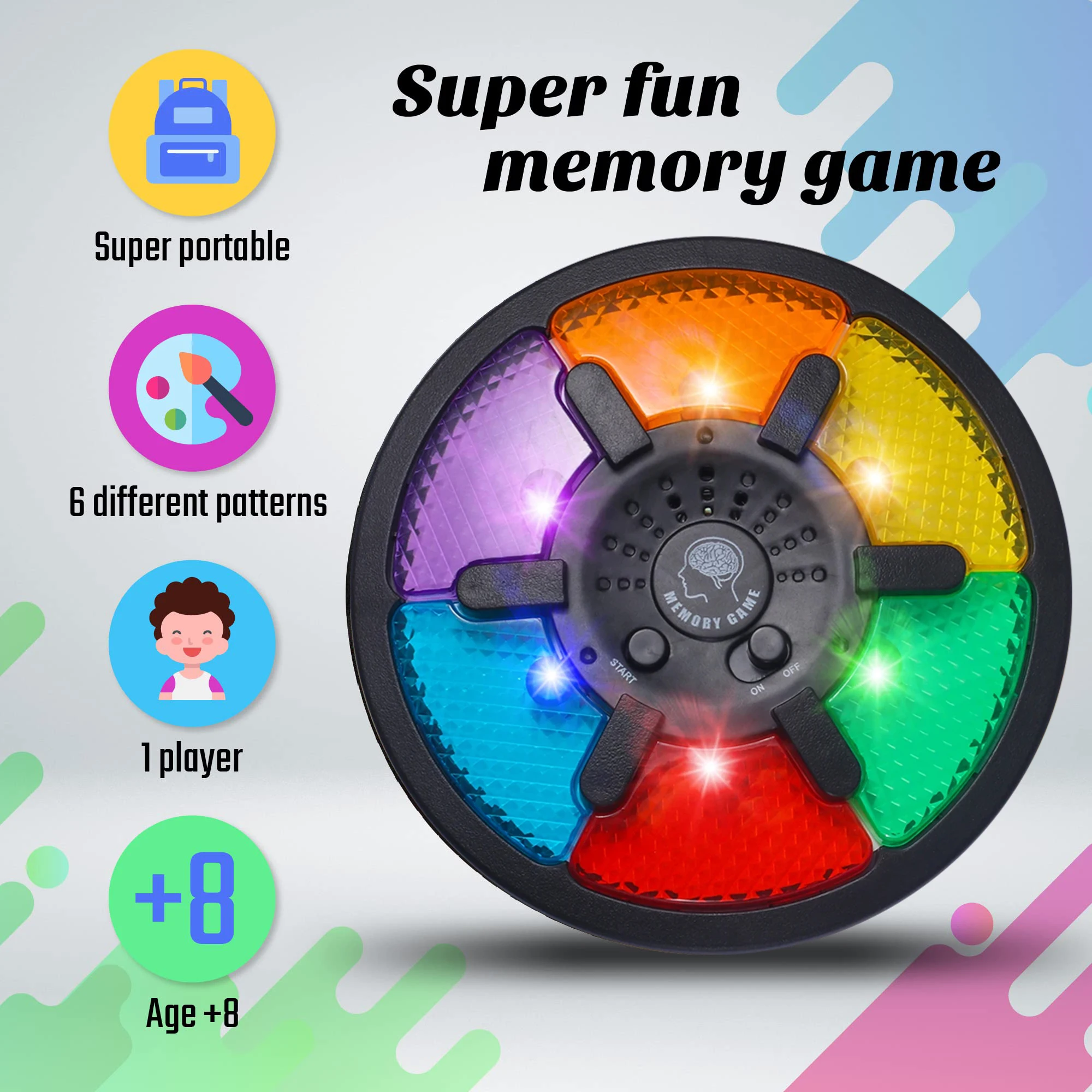 Memory Game Machine Handheld Electronic Memory Game with Light and Sound Puzzle Montessori Interactive Game Toys Memory Training