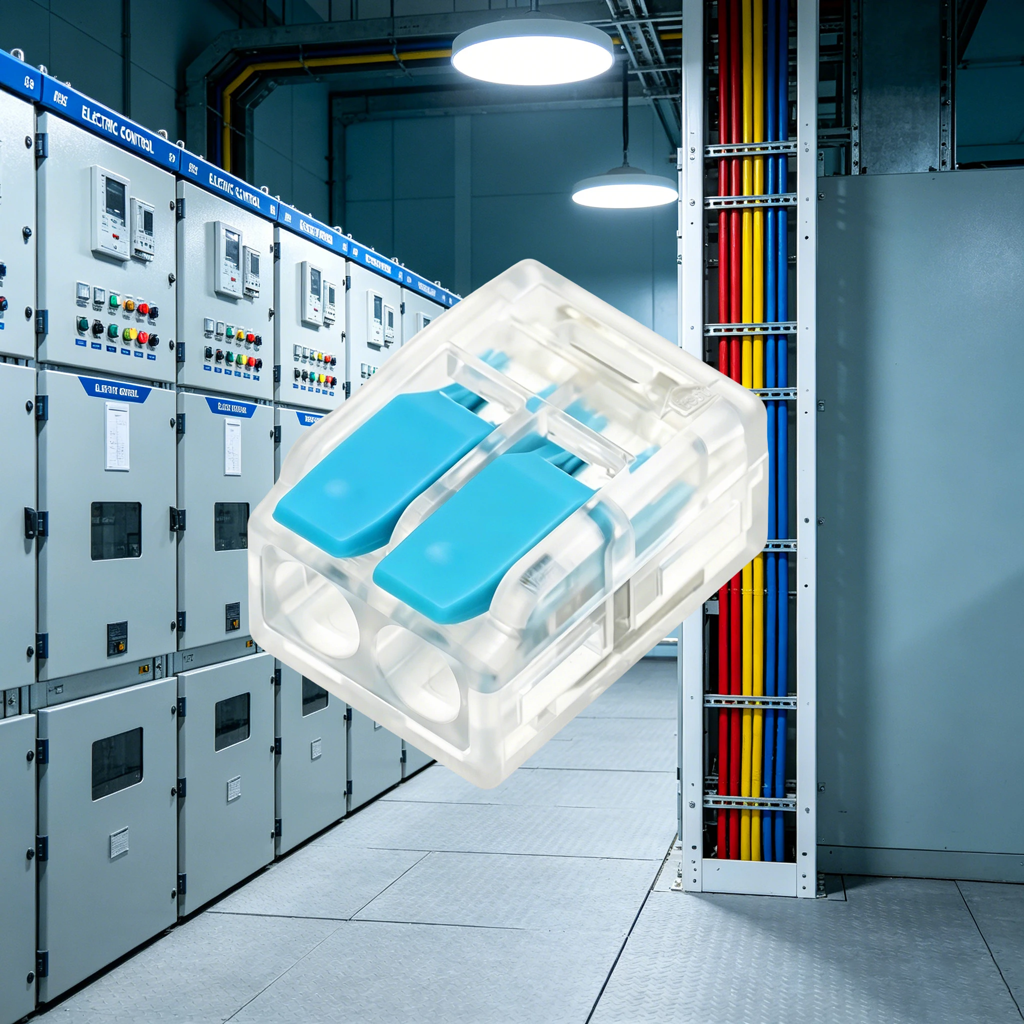 100Pcs LT-412 2-Port Transparent Quick Wiring Terminals, Mini Wire Connectors, Universal for Solid and Stranded Wires