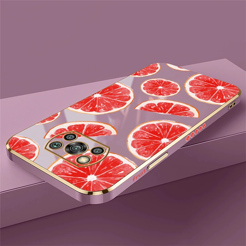 Cassa del telefono di lusso modello arancione per Xiaomi Poco X5 X 5 X4 Pro X2 X3 NFC X3 GT placcatura antiurto copertura morbida in silicone TPU