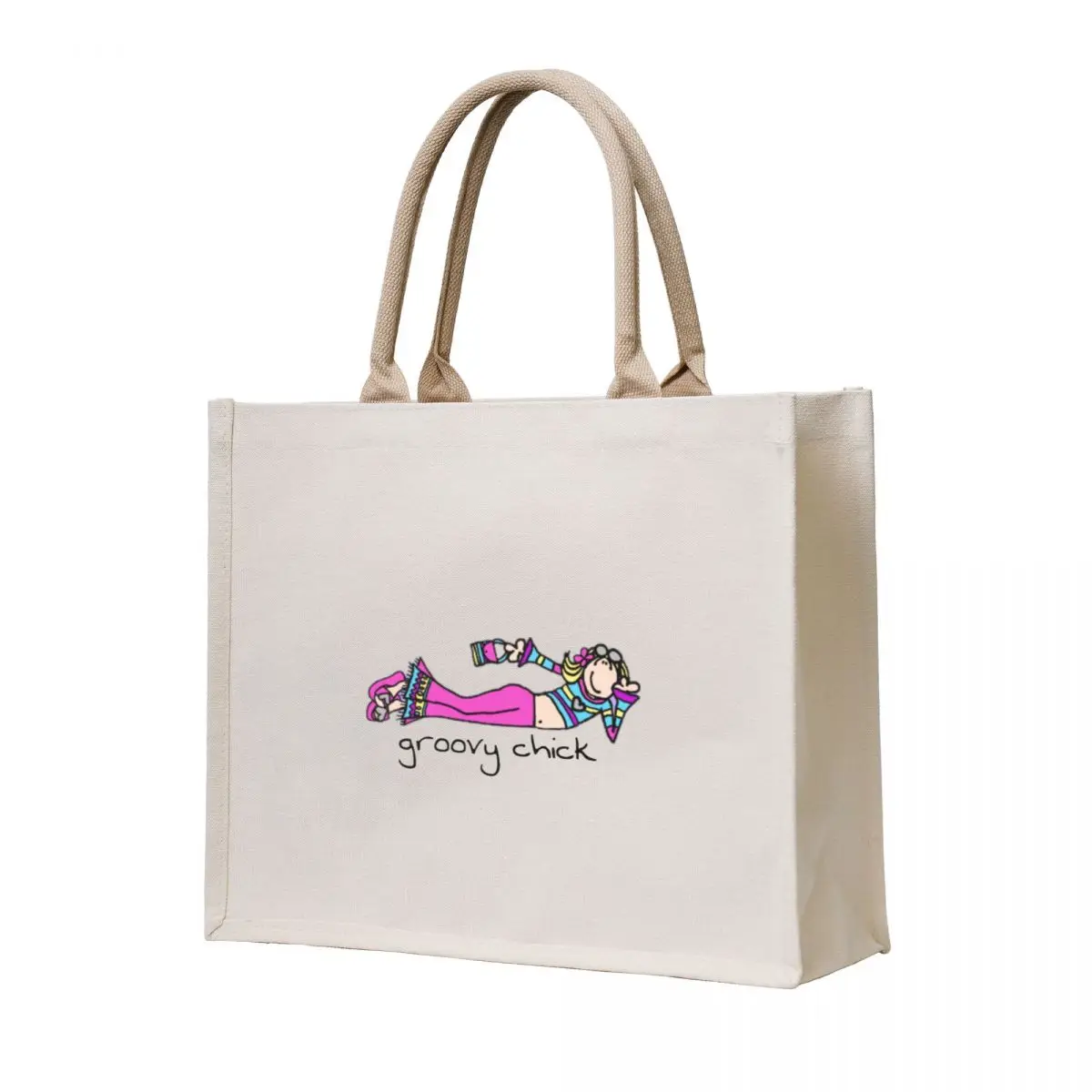 

Copy of Exclusive Groovy Chick Tote Bag free delivery bags reusable shopping bag Customizable tote bag cute tote