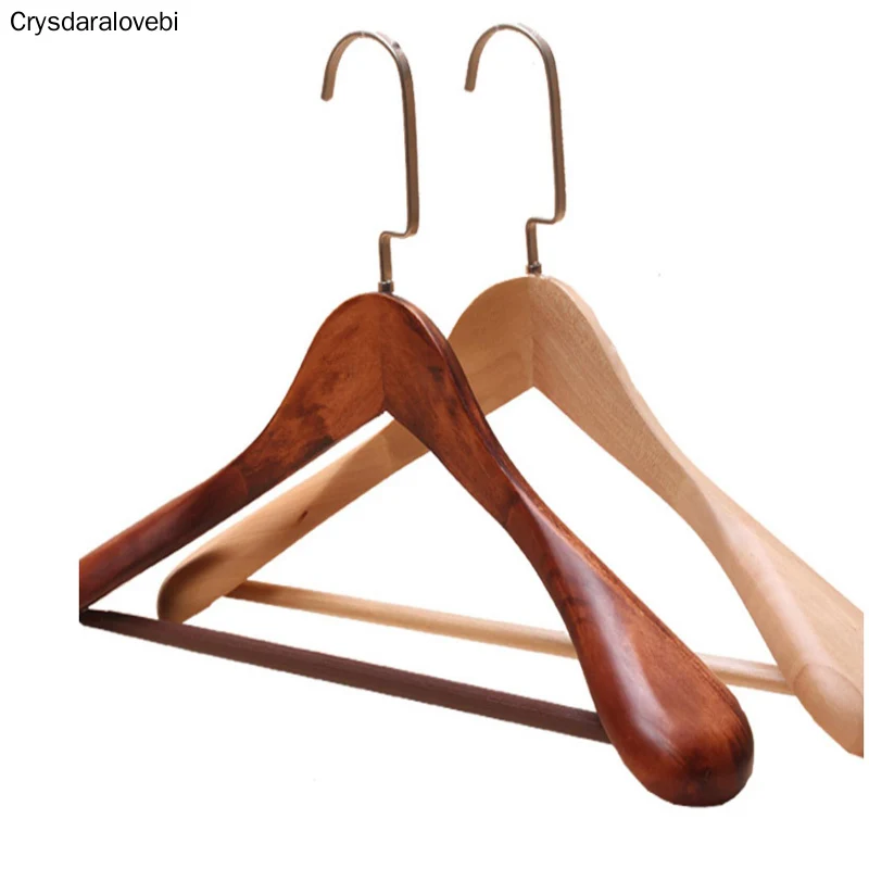 

3pcs/lot 40/44cm Man Woman Wide Shoulder Hanger Vintage Wood Coat Hangers Household Clothing Store Solid Wood Suit Hanger