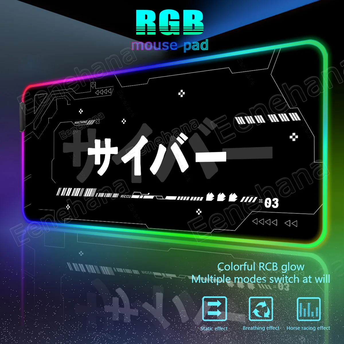 

RGB Mechanical Cyber PC Gamer Locking Edge Mouse Pad Office Simplified Japanese Keyboard Laptop Luminescence Accessories DeskMat