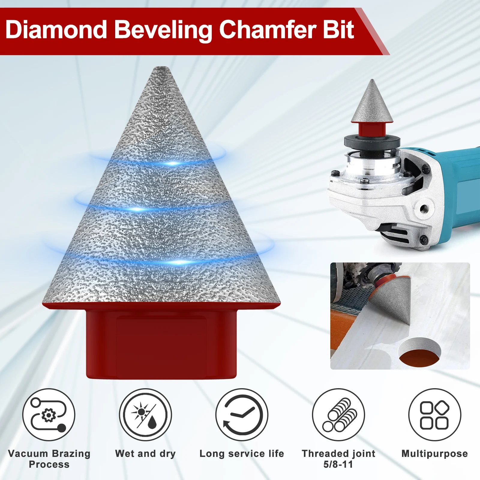 Diamond Beveling Chamfer Bit Sturdy Diamond Countersink Drill Bits Professional Cone Milling Bits Tile Finishing Hole