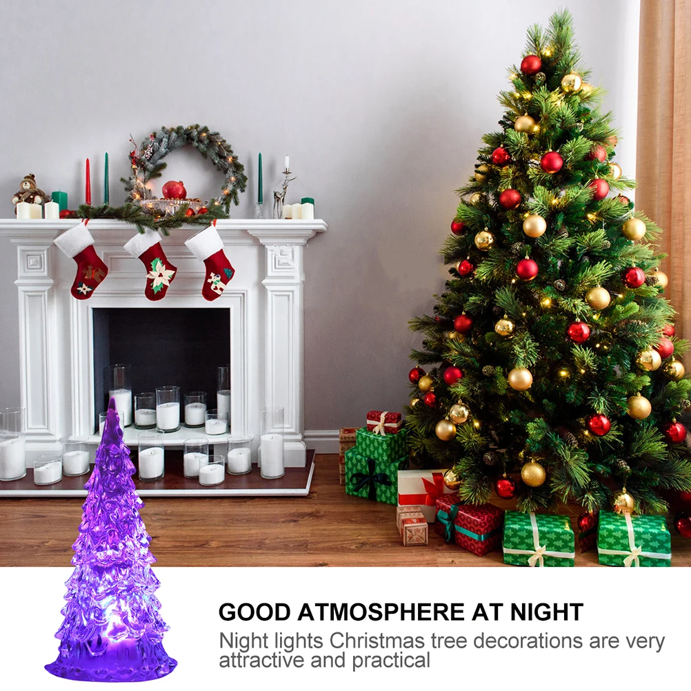 

6Pcs Desktop Miniature Christmas Tree Decorations Lightweight Small Xmas Tree Ornaments Festive Night Light Table Decor