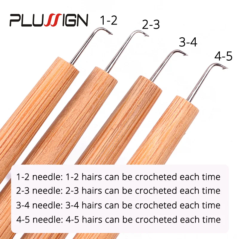 เข็มถักวิกผม Plussign สำหรับชุดทำวิกผม พร้อมที่จับเข็มและเข็มสำหรับทำวิกผม เข็มโครเชต์ อุปกรณ์ทำผม
