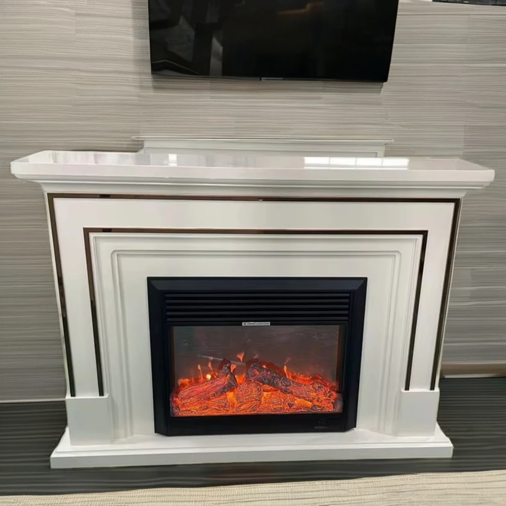 

1.2M Electric French Simulated Flame White Decorative Cabinet Home Bedroom Villa Living Room Heating