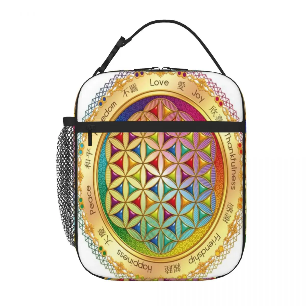 Hot Sale The Flower Of Life - Light With Framing Cute Lightweight Lunch Bag High School Lunch Carrier