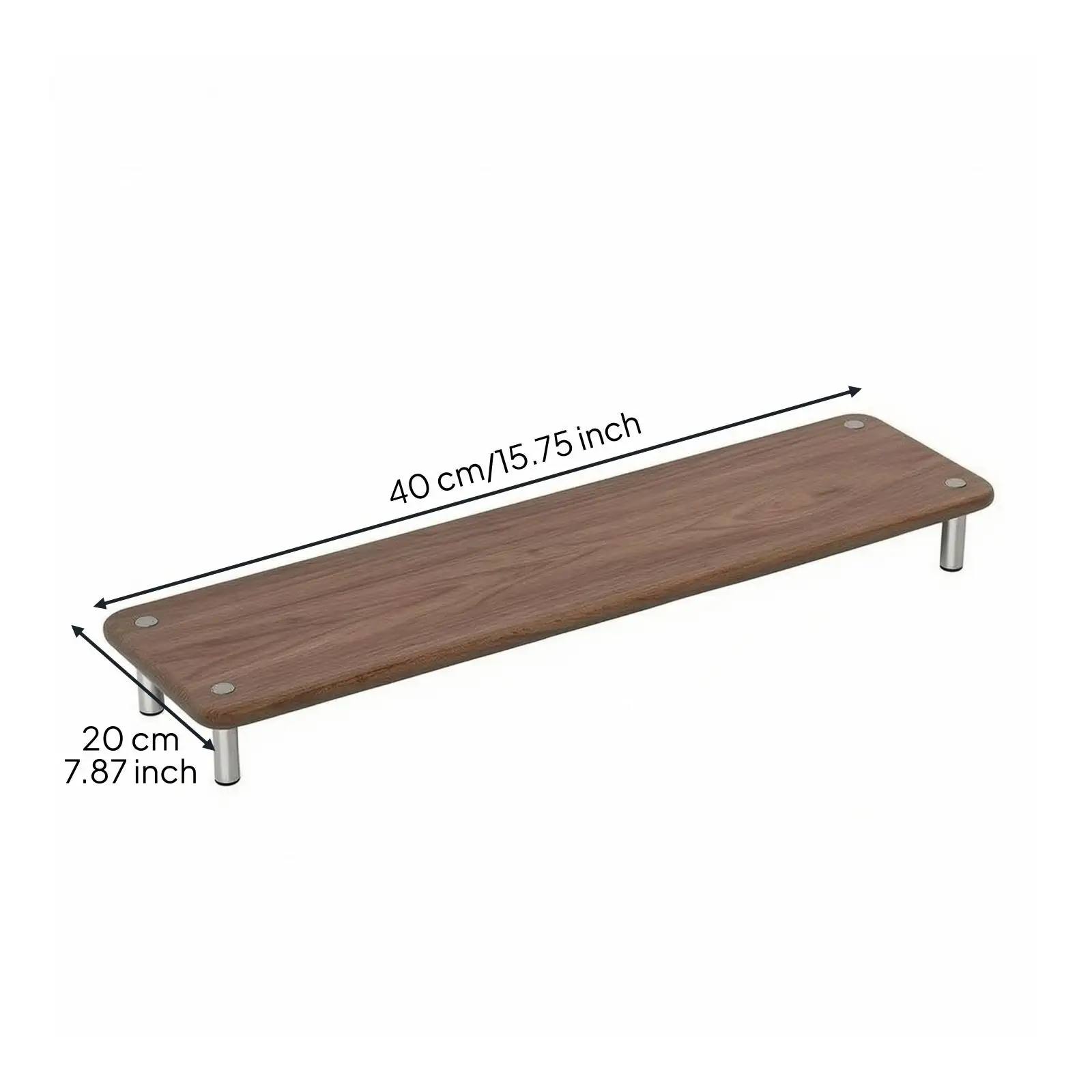 Wooden Monitor Stand Metal Legs Wood Monitor Riser Raised Design