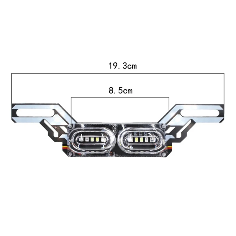 Lampu Stop rem LED motor Universal, lampu plat nomor berkedip RGB warna-warni untuk lampu sein peringatan belakang