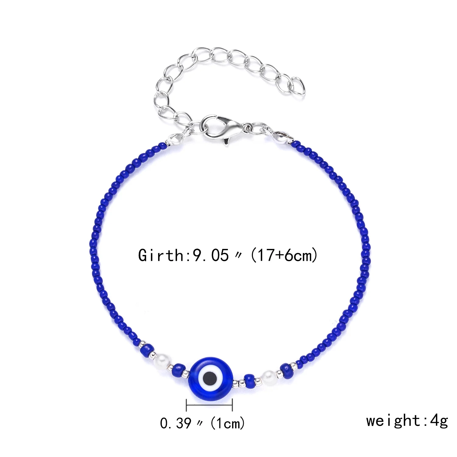 Exquisite Blue Evil Eyes Bracelet for Woman Turkish Lucky Simple Tiny String Beaded Alloy Bracelet Girl Charm Everyday Jewelry