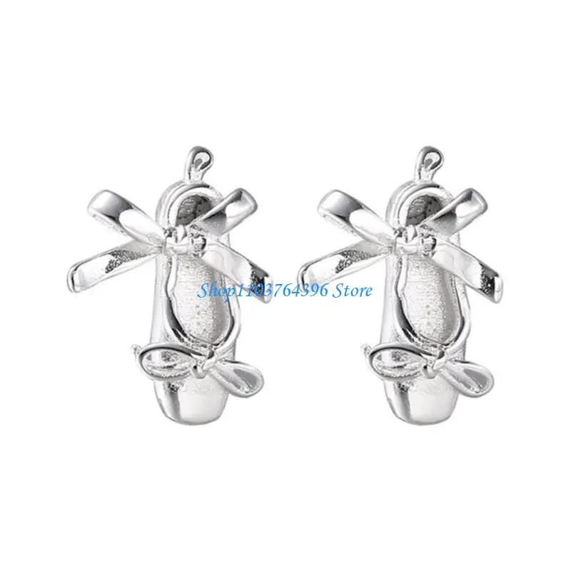 G7NC Silver Ballet Shoe Shoe Inspired Stices Модные балетные ушные шпильки для женщин и девушек со страстью к танцам