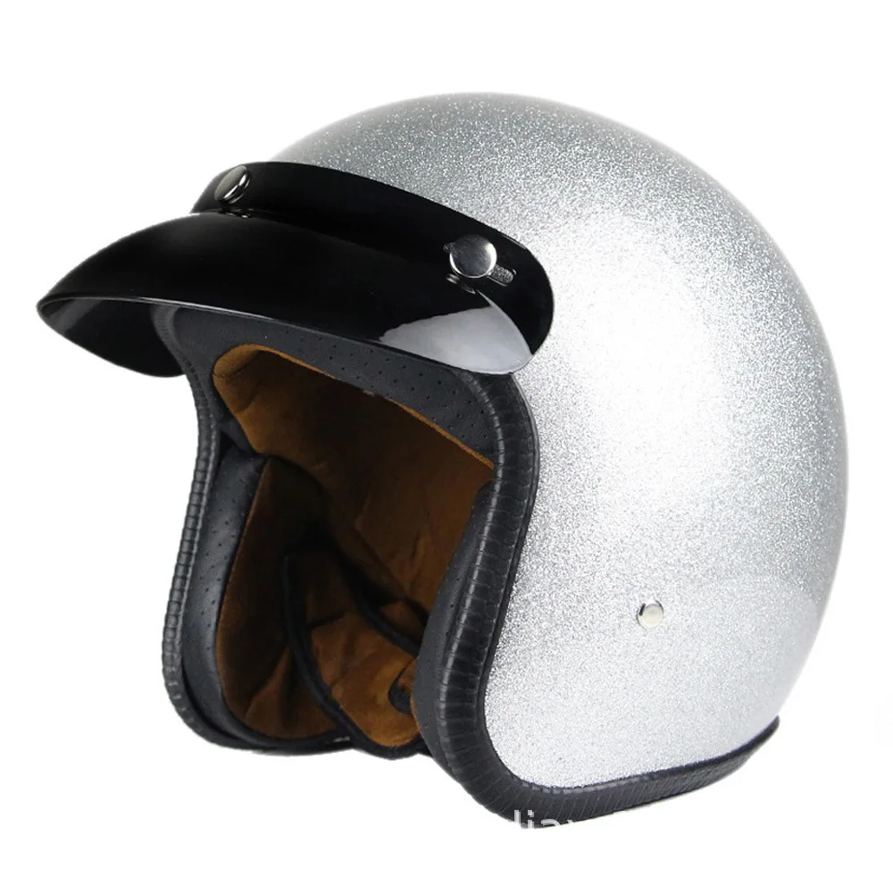 

Retro Open Face Motorcycle Helmet Vintage Capacete De Moto Electric Bike Helmet Unique 3/4 Half Helmet Casco Casque Four Seasons