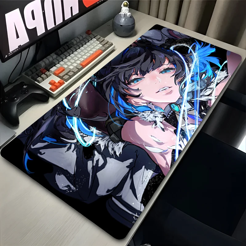 Yelan Genshin Impact Mouse Pad Large Laptop Gaming Extended Desk Mat PC Sexy Anime Girl Mousepad XXL Gamer Cabinet Keyboard Rug