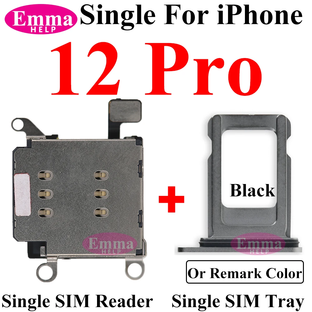 1set Single Sim Card Reader +Tray Slot Holder Connector Flex Cable Adapter for iPhone 11 12 13 Pro 14 Plus 15 Max XR XsMax Parts