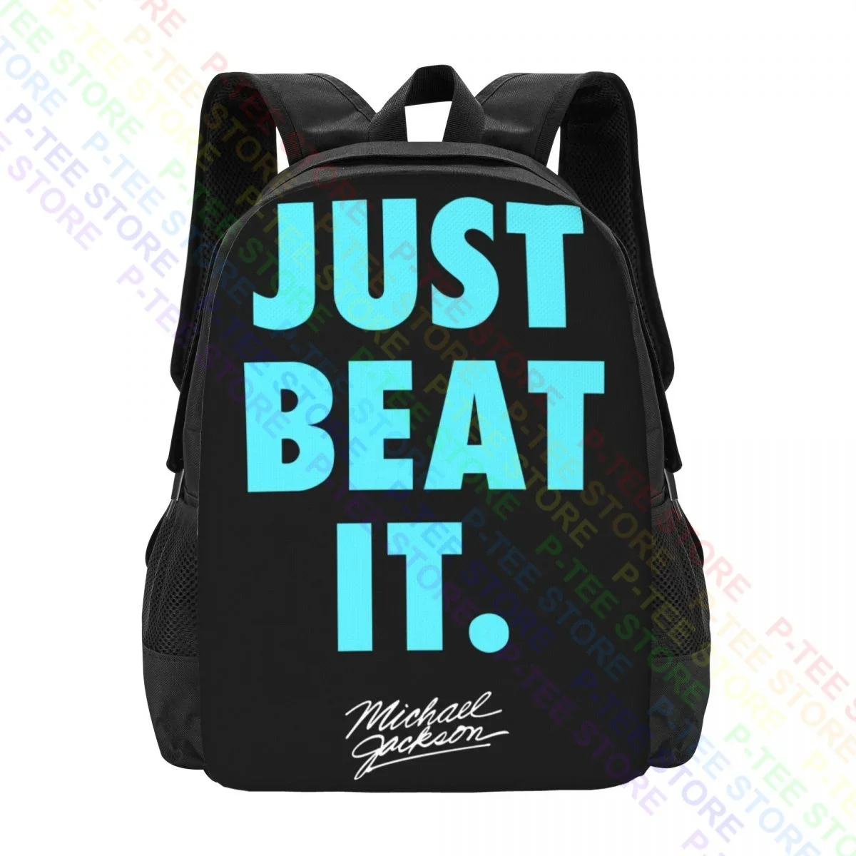 Michael Jackson Just Beat It TextBackpack Large Capacity Portable Outdoor Running