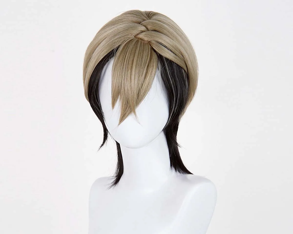 

Men Anime Gachiakuta Zanka Nijiku Cosplay Brown Black Mixed Wig