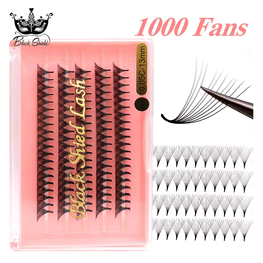 Ultra Speed Super Soft Pointy Base Premade Russian Volume Fans 6D 8D 12D 14D Lashes Extension 1000 Fans False Mink Eyelashes