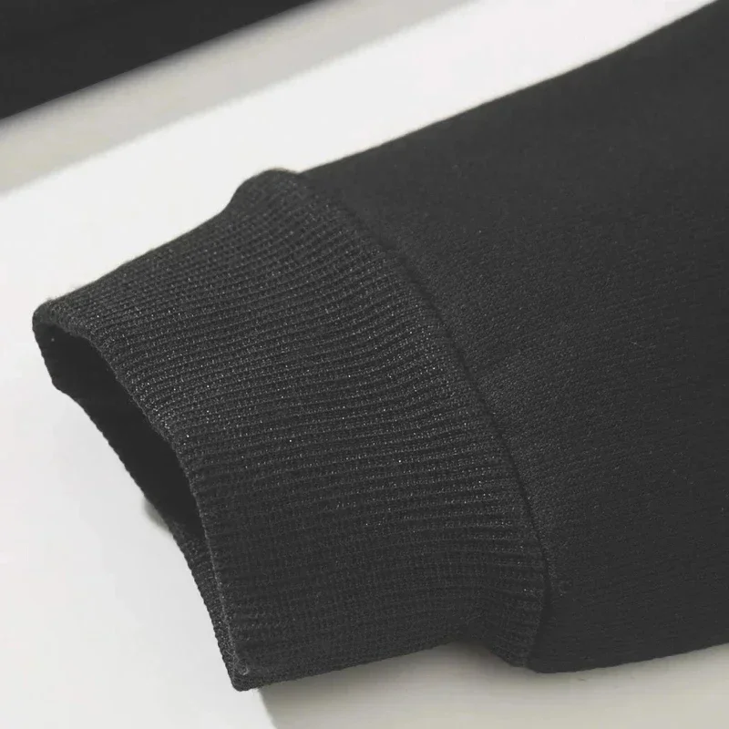 نظام أسفل الرجال الشتاء قلنسوة بسحاب 100% القطن موضة خمر بلوزة من الصوف ملابس الخريف غير رسمية y2k هوديي المتضخم #4