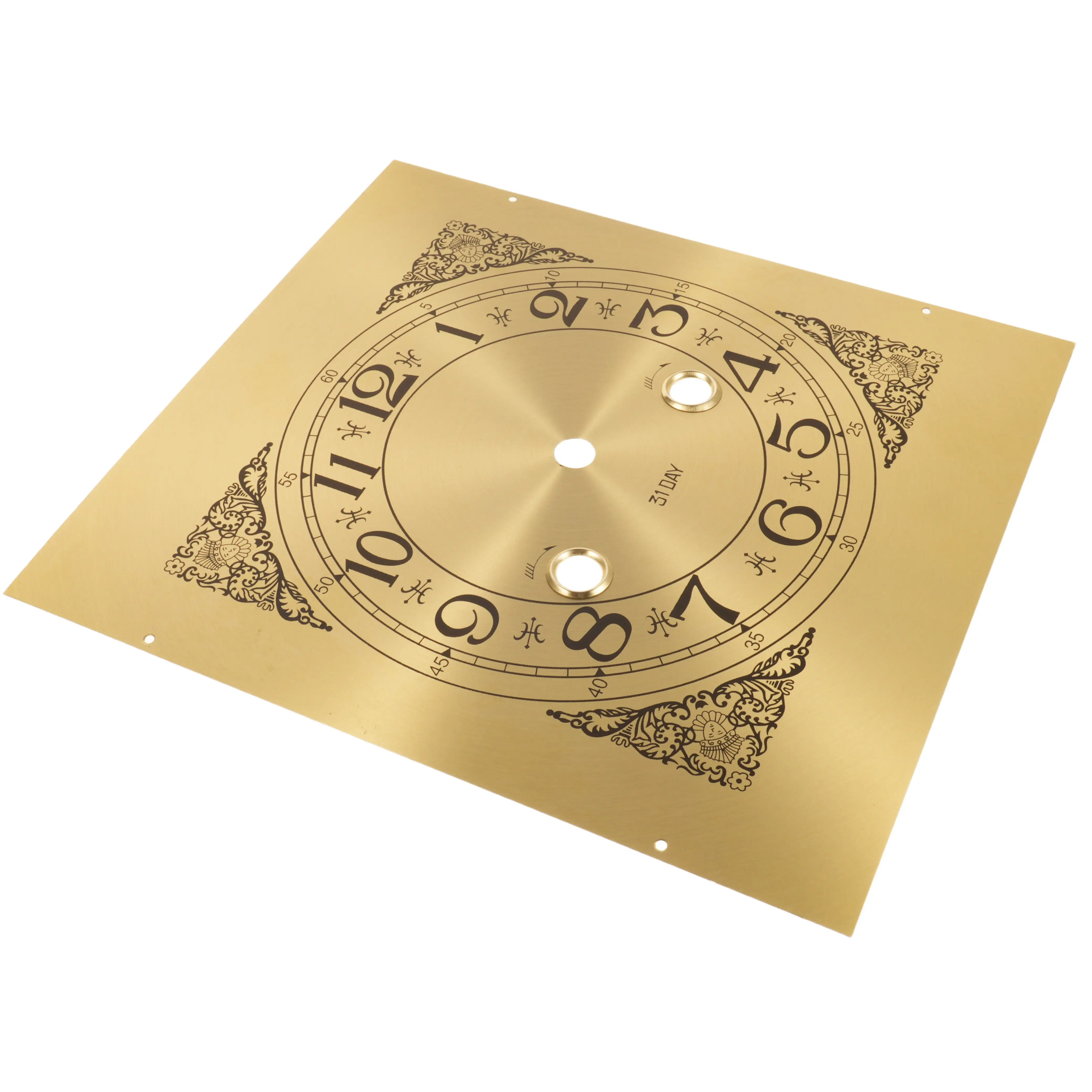 Grandfather Vintage Clock Dial Face Metal Round Replacement Classic European Style Roman Arabic Numerals DIY Clock Repair