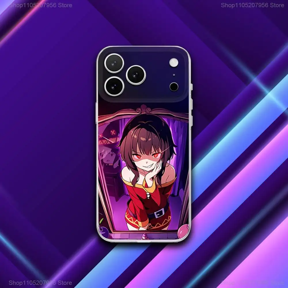 Bonito m-megumin anime para iphone 11,12,15,14,13,17,16, pro, plus, e, max, air, mini capa magnética fosca para telefone