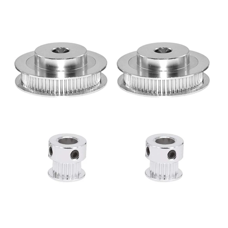 GT2 – roue synchrone 20 60 dents 8mm, 2 jeux de poulies de synchronisation d'alésage avec 2 pièces longueur 200mm largeur 6mm réduction de ceinture 40JE