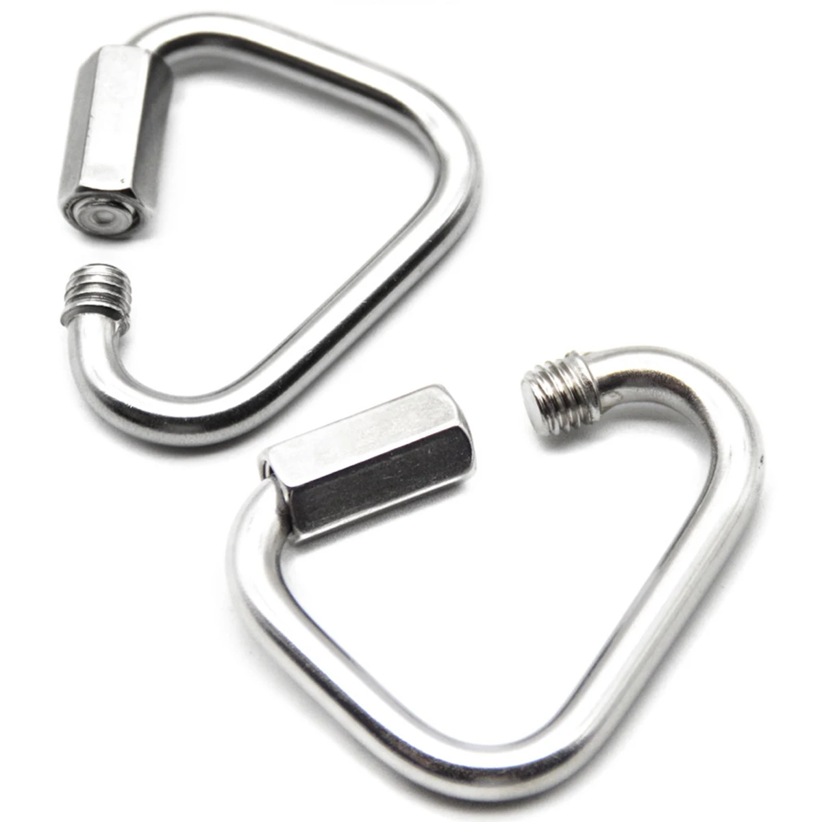 Steel Outdoor Camping Hiking Screw Lock Accessories Kettle Buckle Chain Hanging Hook Triangle Carabiner Keychain Snap Clip