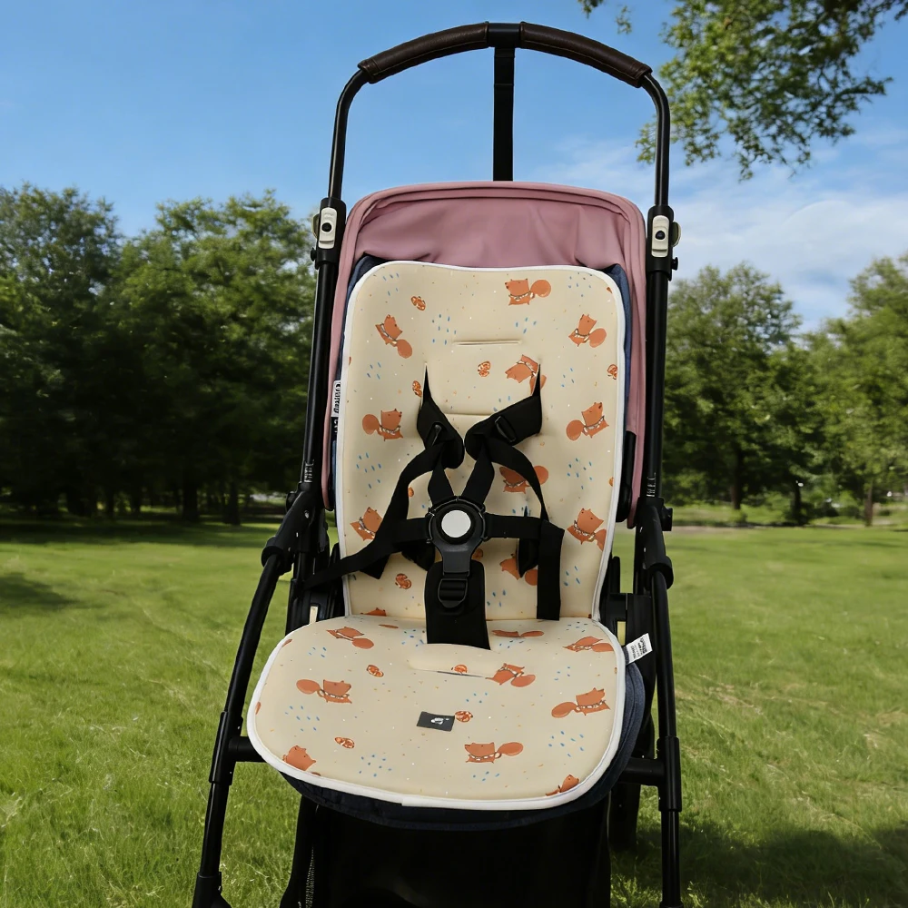 Stroller Cushion Cool Mat For Summer Cute Squirrel Cartoon For Boys Girls Outside Universal Stroller Accessories