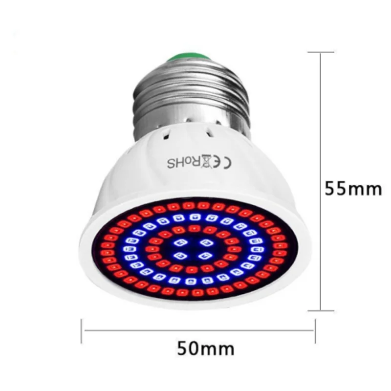 Planta de interior LED Grow Light, Espectro Completo, IR, UV, Hidroponia Floral, 85-265V, E27, 7W, 9W, 12W