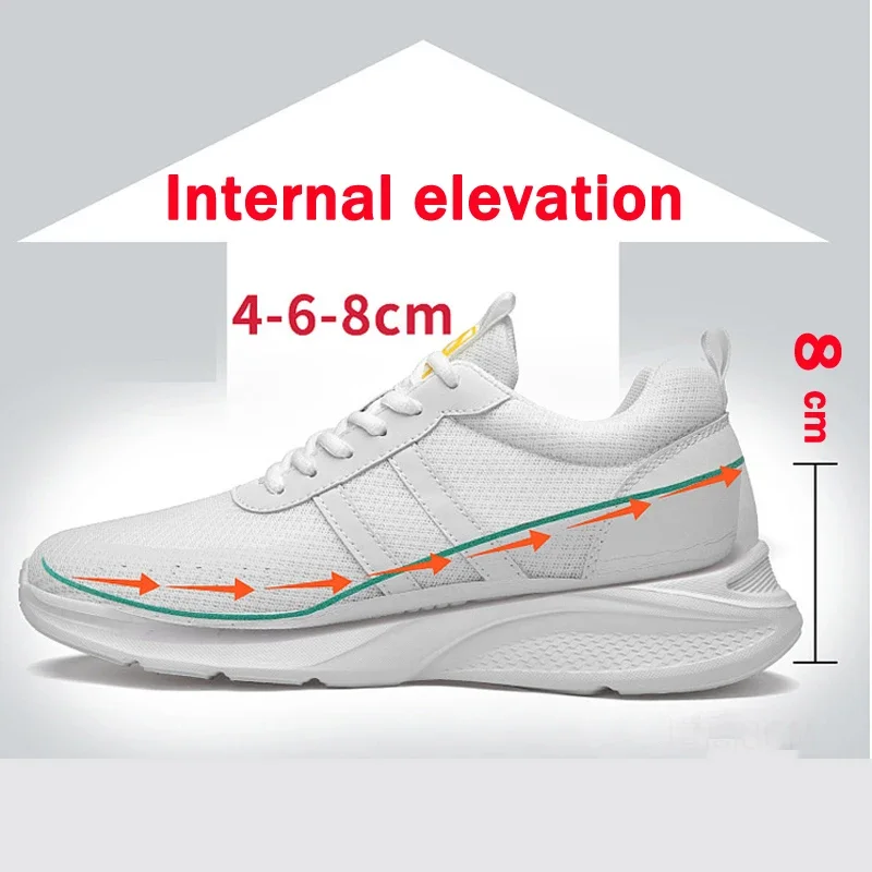 Men Sneakers Elevator Shoes Height Increase Shoes for Men Height Increasing Shoes man increase shoes 6-8cm