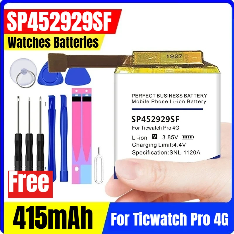 

3.85V 415mAh SP452929SF Watches Batteries for Ticwatch Pro 4G+Tool