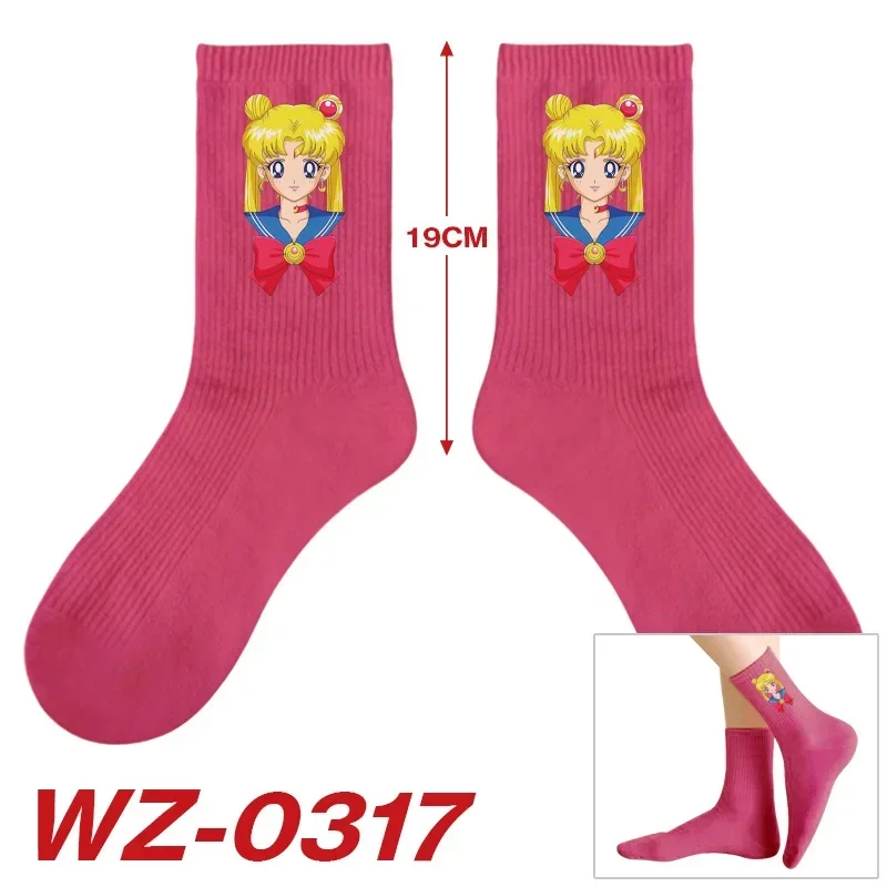 Sailor Moon Kawaii Medium Stockings Anime Cartoon Socks Kawaii Breathable Creative Socks Girls Cosplay Sock Kids Birthday Gifts