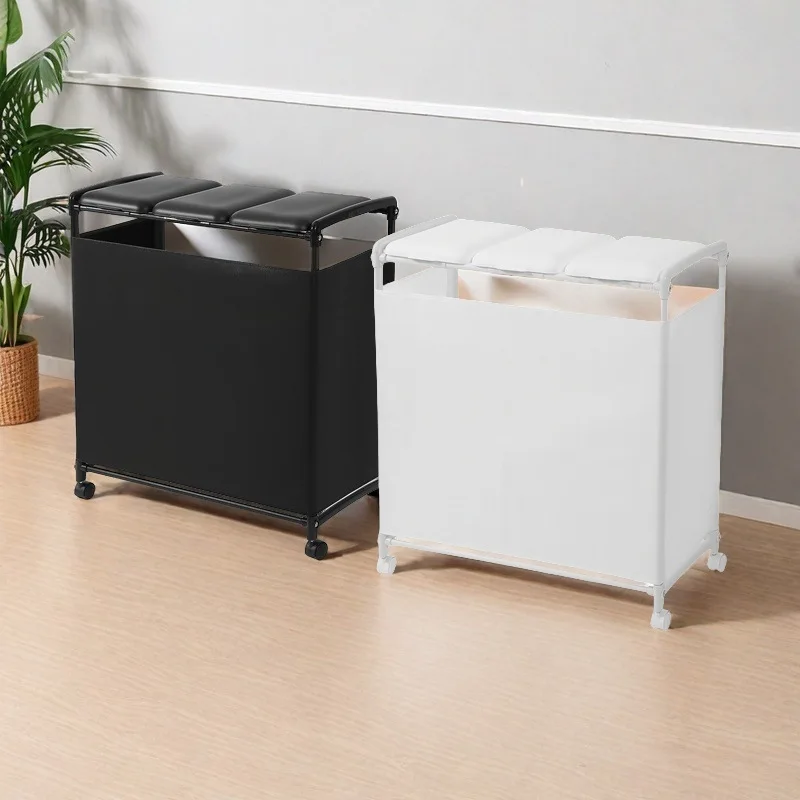 Mobile Garbage Rack With 3categories Covered And Wrappedcan Be Easily Sorted Into Garbage Bins Be Easily Replaced Bag Trash Can