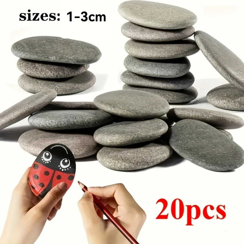 Piedras para Pintar DIY de 1-3 cm, Piedras Naturales Lisas, Rocas para Manualidades, Pintura, Piedras Planas en Blanco para Proyectos de Arte Infantil, Decoración de Jardín