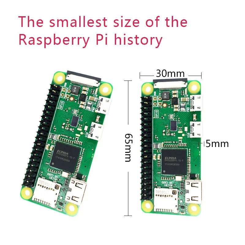 Imagem -04 - Placa Original Raspberry pi Zero w Cpu de Núcleo Único de 1ghz 512mb de Ram Bluetooth Ble e Wifi pi Zero wh com Cabeçalho de Pino ou Kit de Caixa