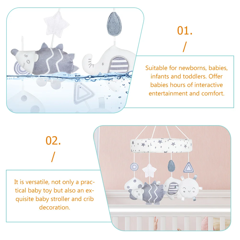 Toys Baby Mobile for Crib Babies Cartoon Nursery Newborn Grey Shower Gift Child