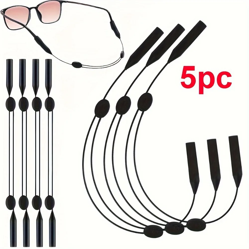 5pcs Adjustable Glasses Strap With Hanging Rope, Sports Glasses Fixed Rope, Anti-slip