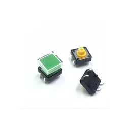 10pcs B3F Tactile Push Button Switch +A14 Color Hat 10pcs + Transparent Cap 10pcs Momentary Tact Touch Micro Switch 12*12*7.3mm