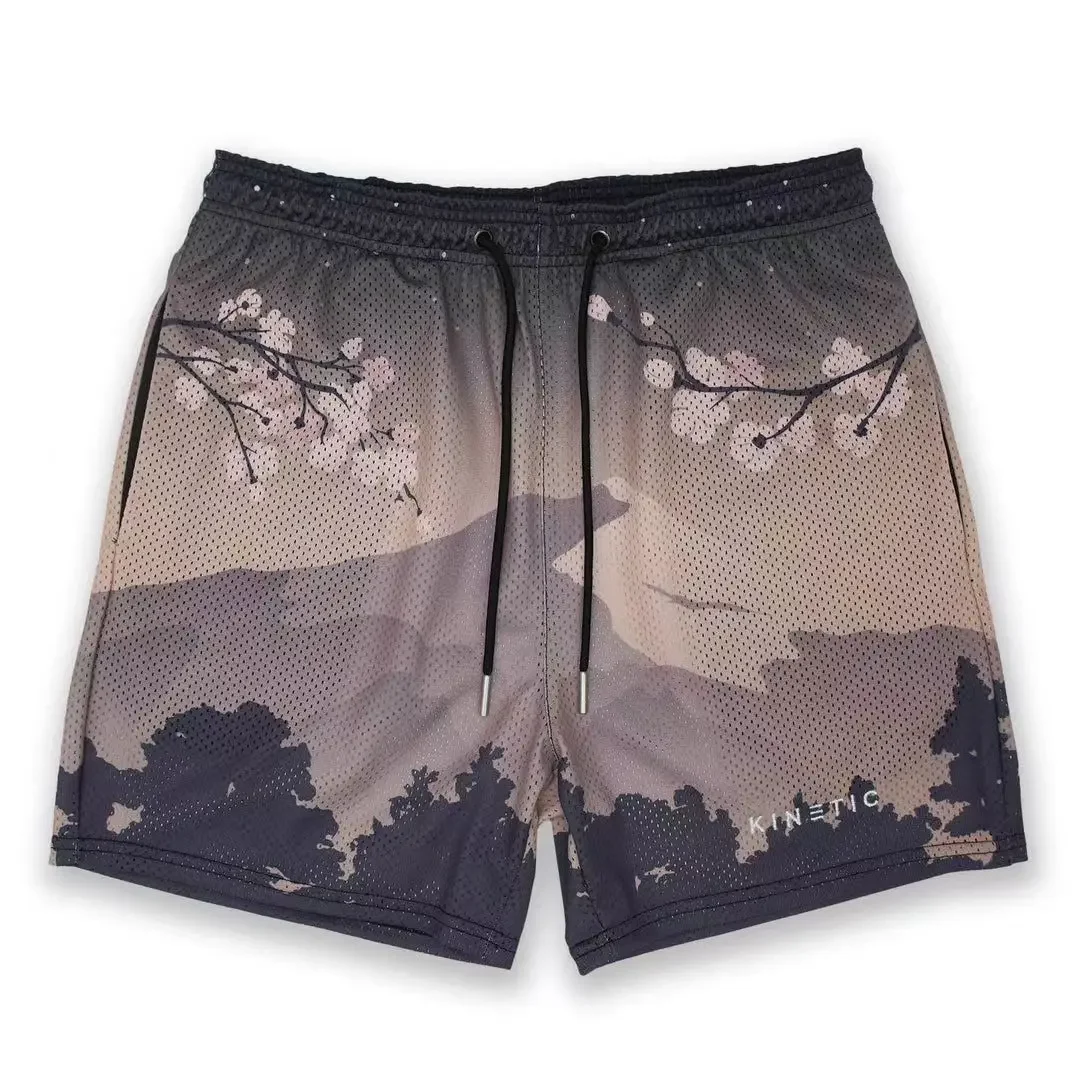 KINETIC Trend Summer Mens Sports Gym Fitness Running Basketball Jogger Short Pants Quick Dry Mesh Beach Swim Print Casual Shorts