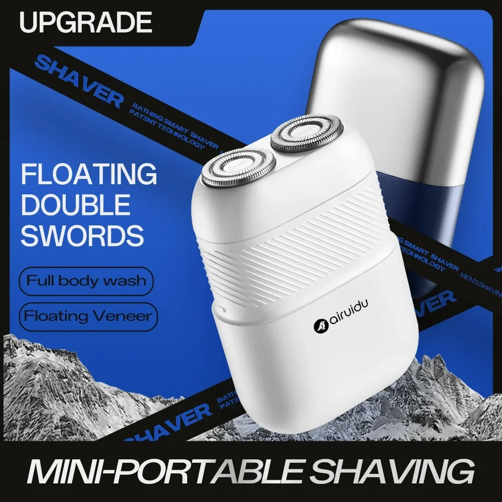 

Перезаряжаемая электробритва для мужчин, портативная бытовая бритва с плавающими двойными лезвиями, моющаяся в воде, портативная бритва