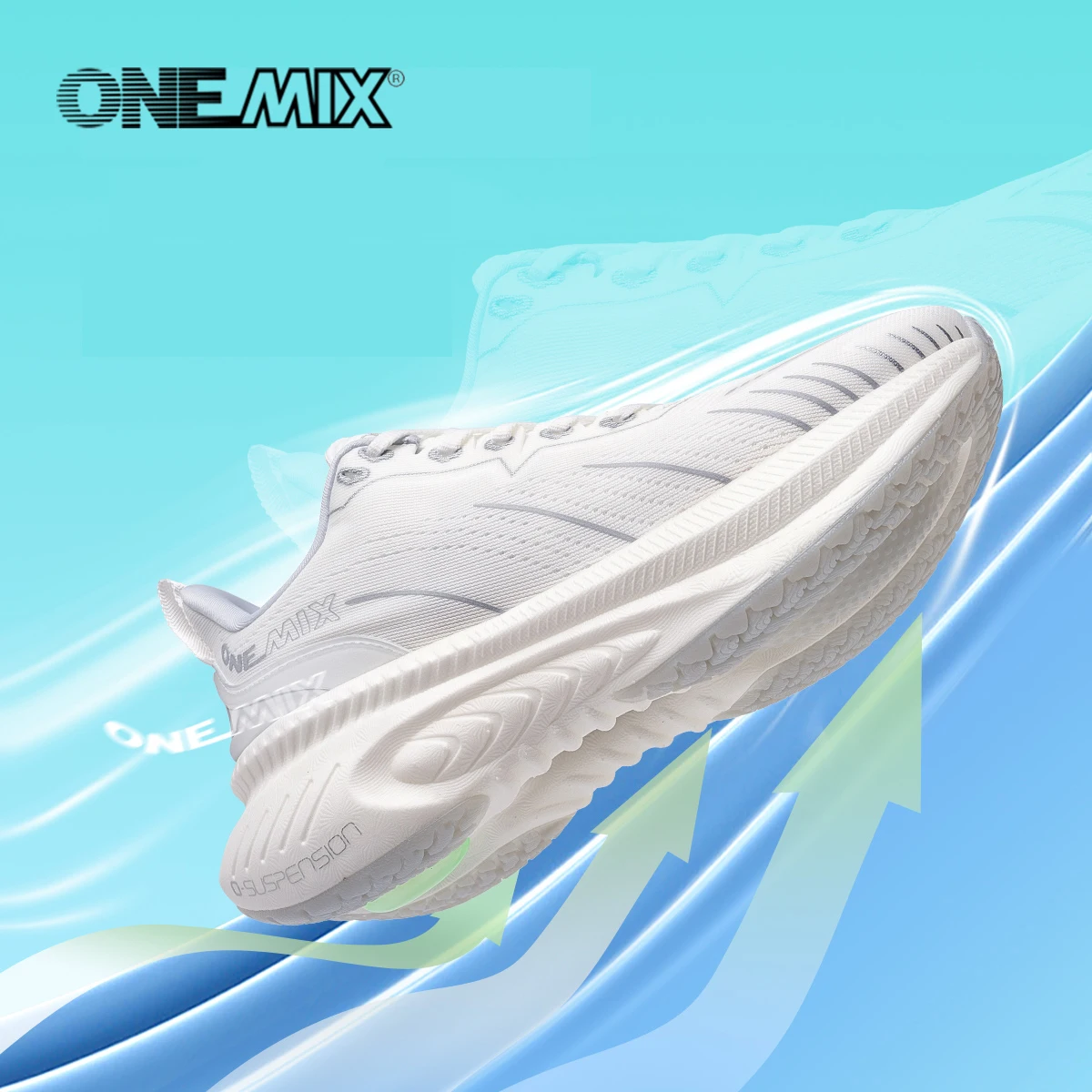 

ONEMIX Cushion Running Shoes Reflective Breathable Wearable Sneakers Shock Absorption Lightweight Outdoor Road Run Sport Shoes