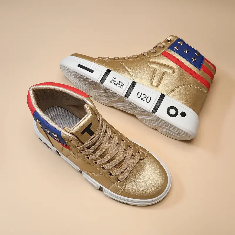 Sneakers alla moda da uomo alla moda comode scarpe da ginnastica Casual in oro di lusso con suola spessa di alta qualità di alta qualità 2024