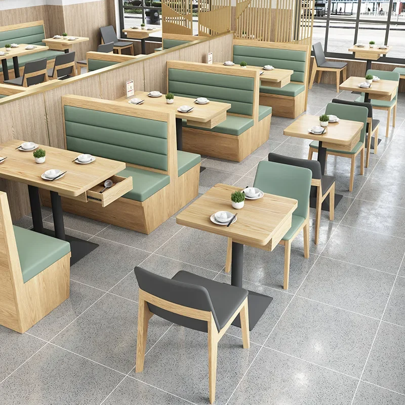 Elegant Wood Dining Furniture Design High Back Single Side Nightclub Restaurant Sofa Booth Seating And Table Set