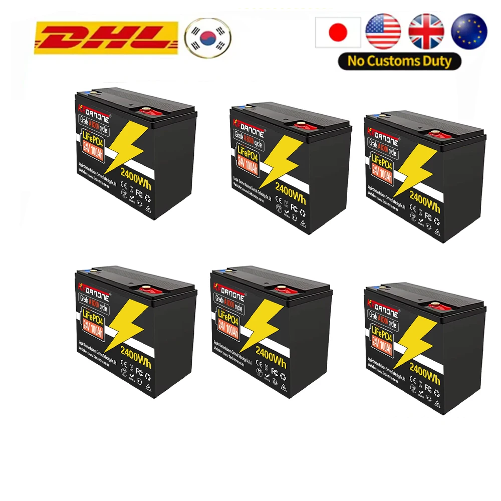

LiFePO4 150Ah 32700 24V Battery Built-inBMS RV Rechargeable Lithium Iron Phosphate Solar Power System RV House Trolling Motor