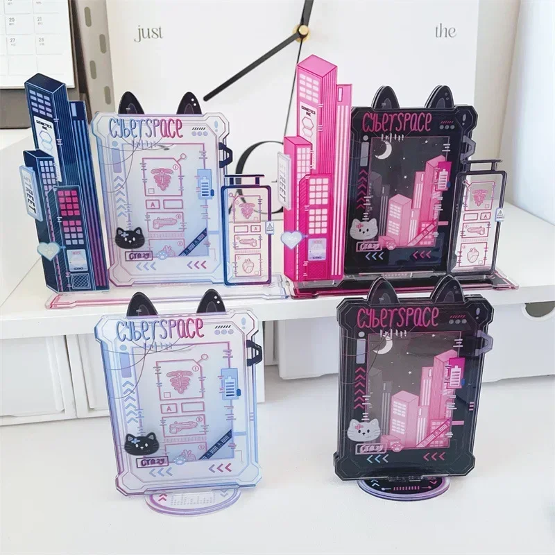 Desktop Decoration Ornaments Idol Star Photo Card Storage Punk Photo Frame for 3 Inch Card Display Decoration