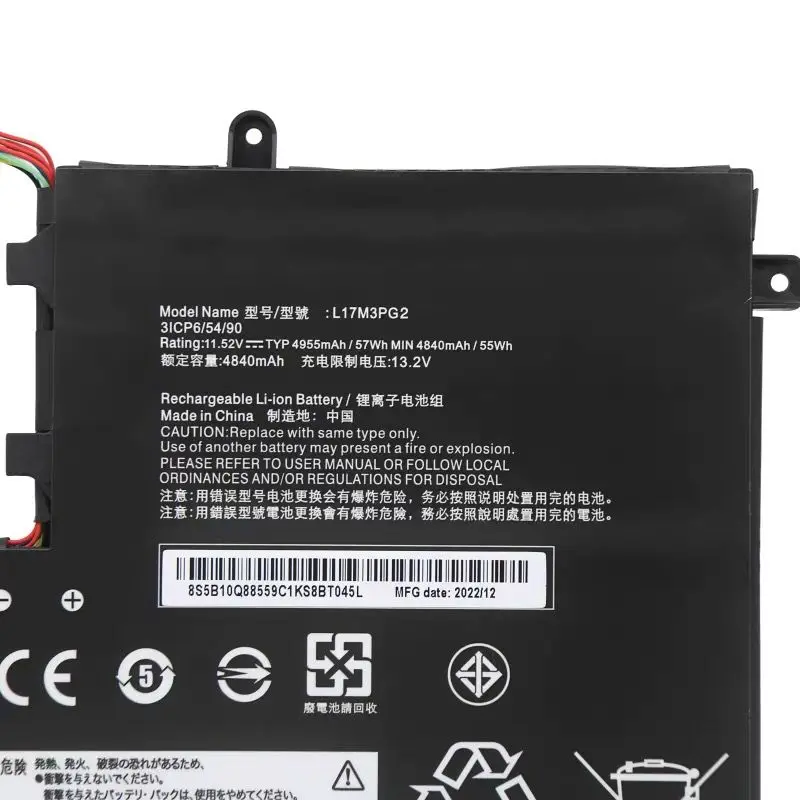 L17C3PG2 L17M3PG2 Laptop Battery for Lenovo Legion Y540 Y730 Y730-15ICH Y740 Y740-15ICH Y7000 2018 2019/Y7000P 2019 11.52V 57Wh