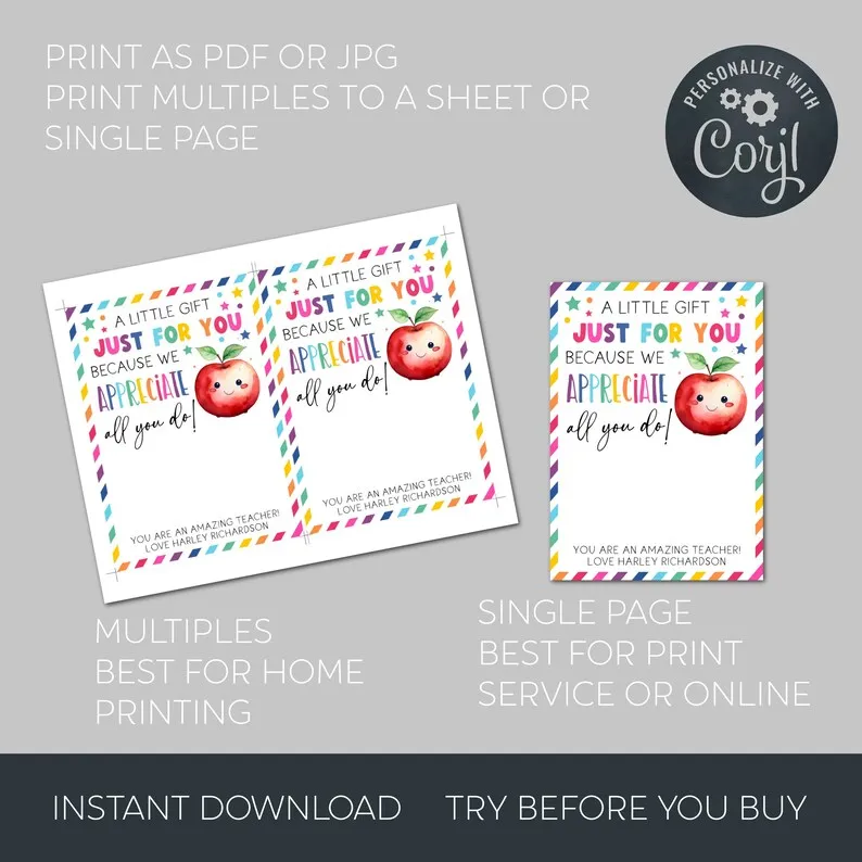 Tarjetas de regalo digitales comerciales Insertos personalizables para promociones y embalaje de clientes