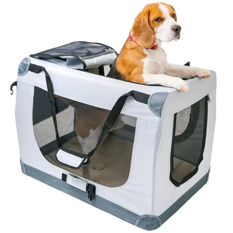 New Style Pet Portable Foldable Cage Bag Car Mounted Dog Cage Pet Outdoor Bag for Cats Dogs Handheld Dog Crate Pet Travel Cage view 5