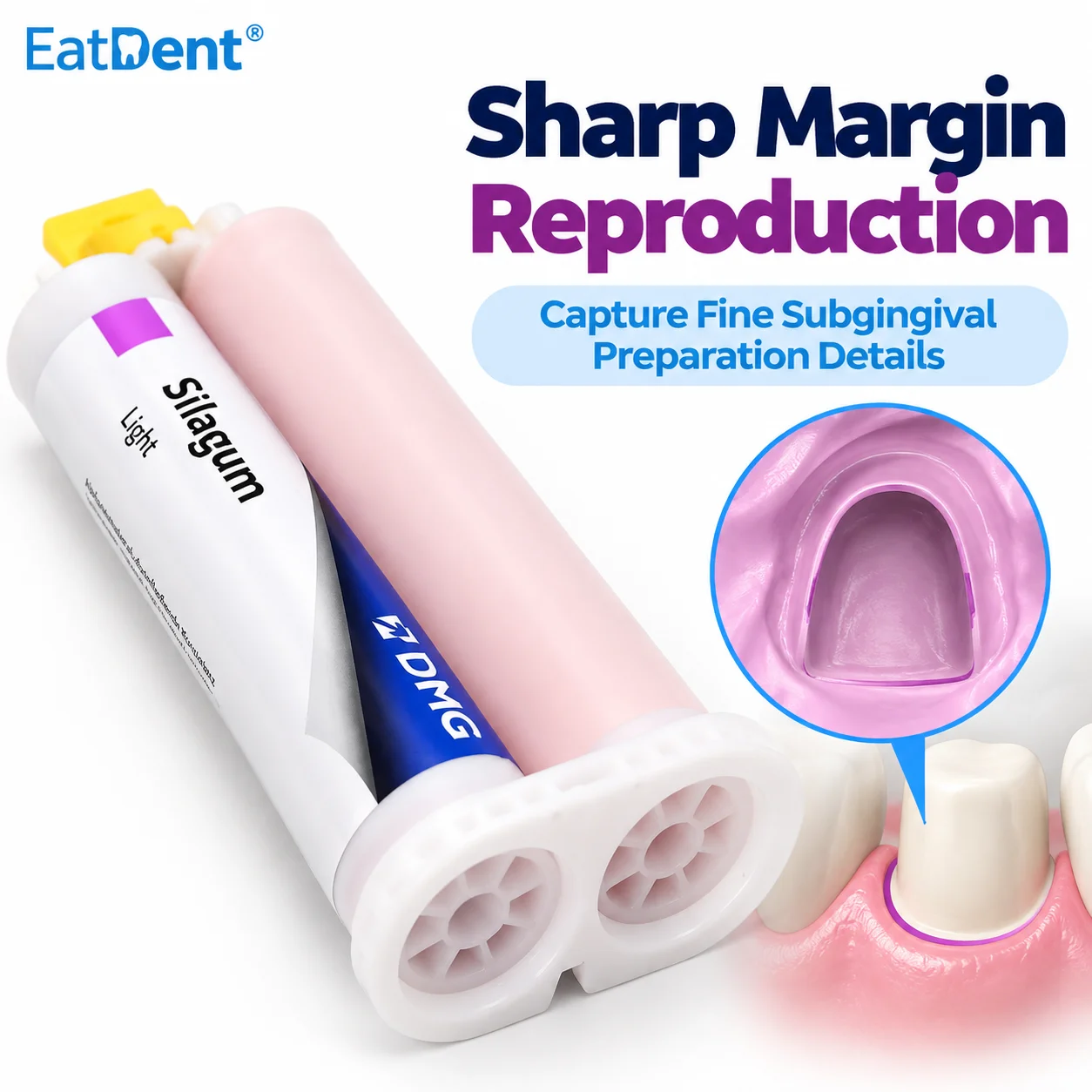 DMG Silagum Light Weight 50ml Ink Box Permanent Denture Implant Prostheses Reliner Partial Fixed Restoration Dentistry Material