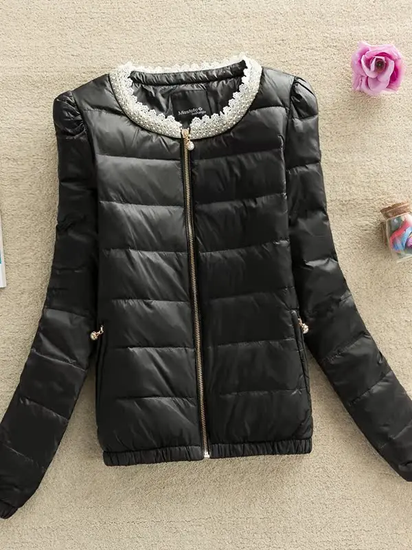 

Women's ort Pink Mary Faion Jaet Lightweight down Coat White Du Feather 2025 Autumn Winter New Sle Commute Ele ...